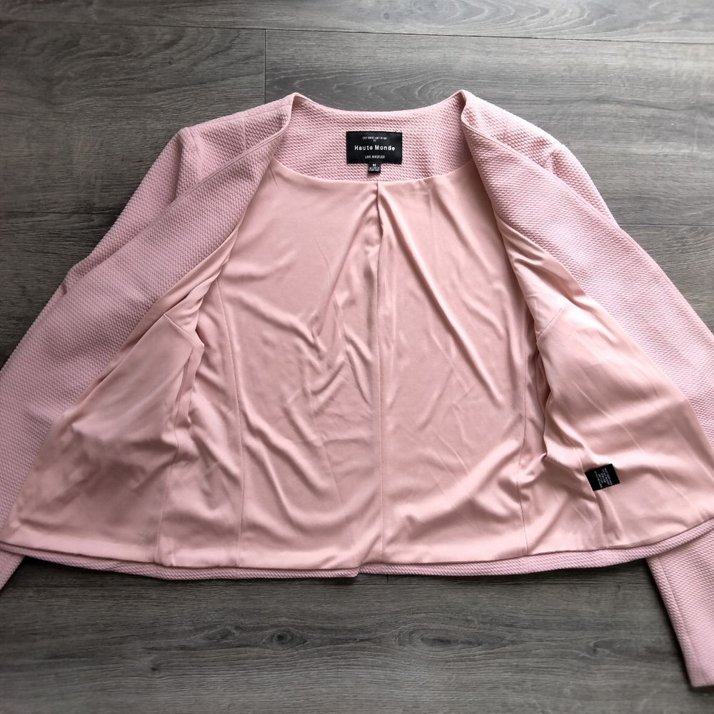 Haute Monde Los Angeles Open Front Pink Blazer Jacket Size M - Picture 5 of 10
